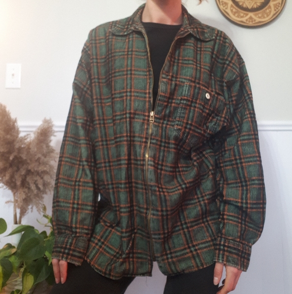 Green and orange corduroy shacket - Picture 5 of 10